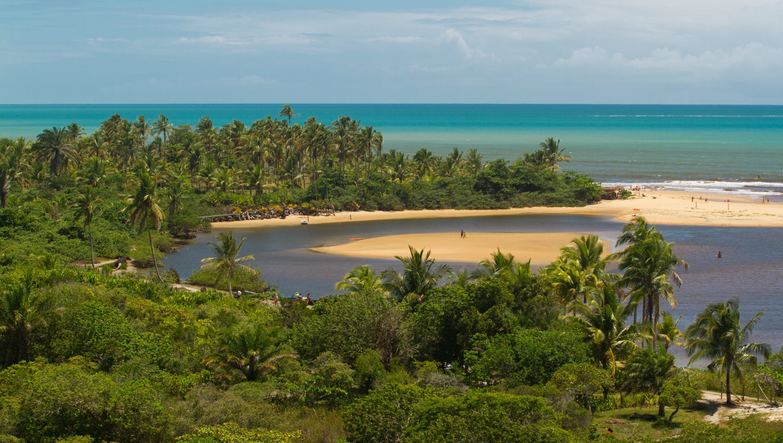 Vista de cima de Caraíva, Bahia