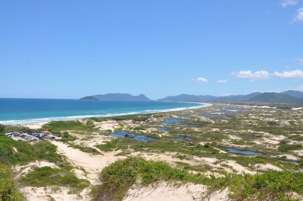 Foto panoramica da Praia da Joaquina