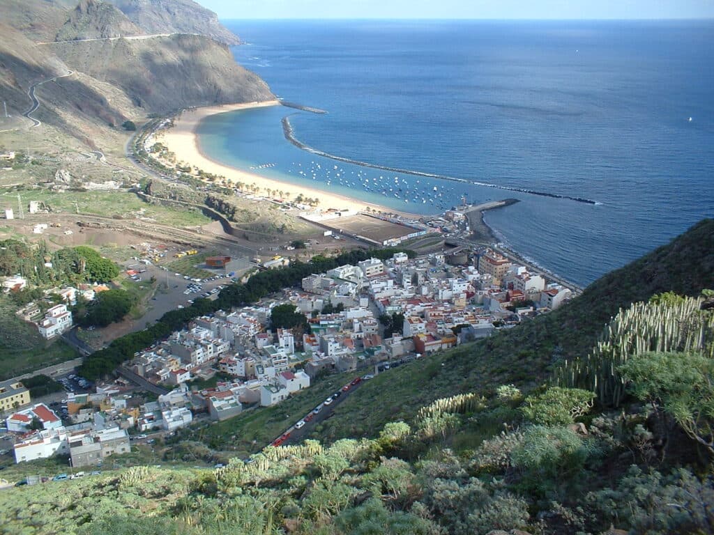 Pueblo de San Andrés visto de cima, do topo de uma montanha