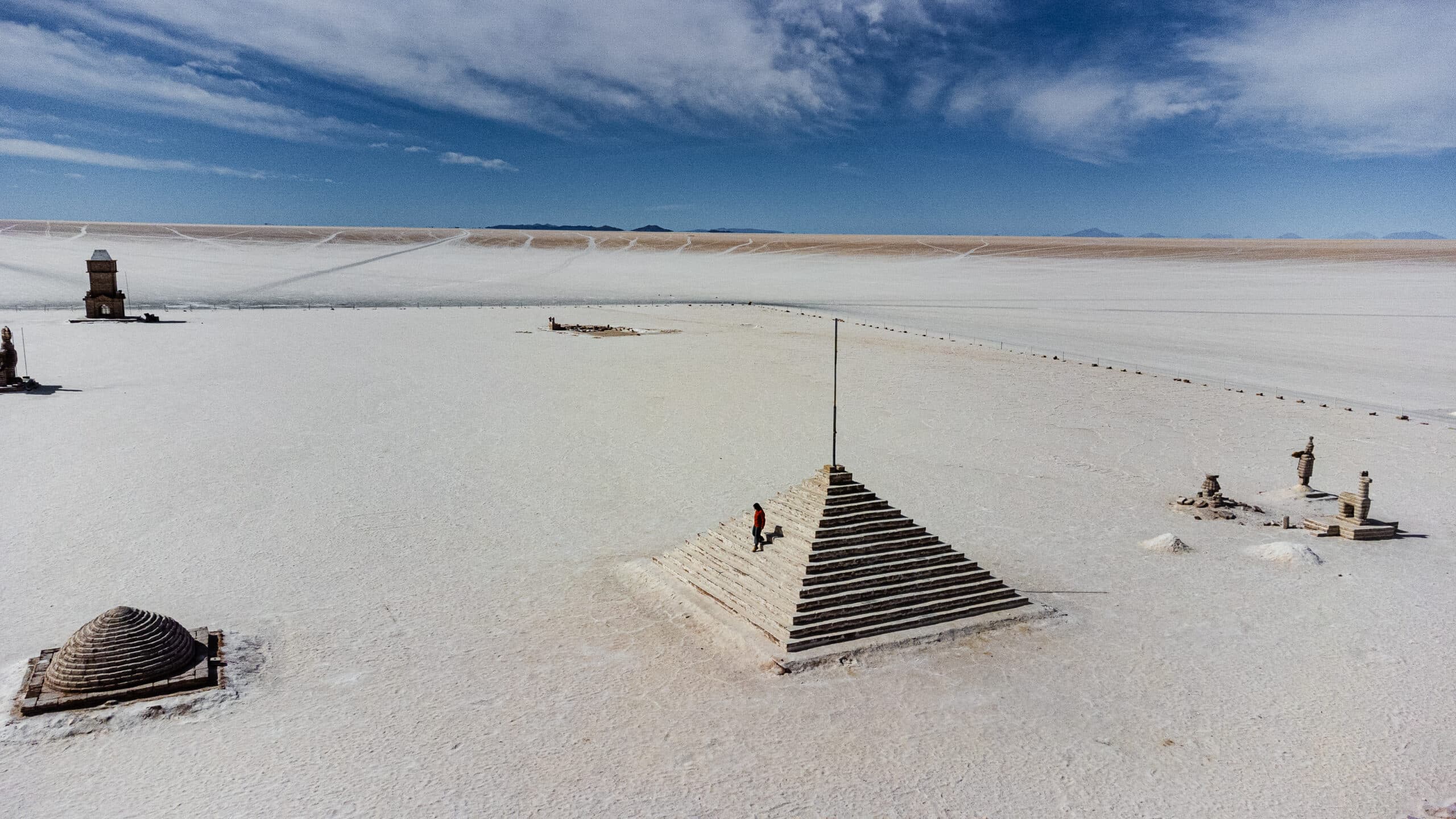 Imagem aérea do Parque de esculturas gigantes