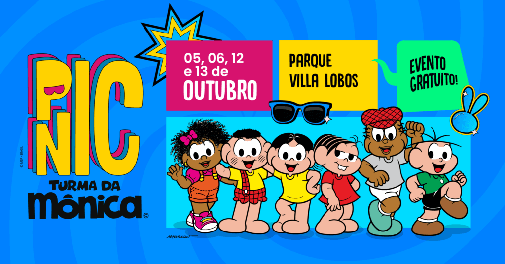 Banner de divulgação do PicNic da Turma da Mônica de dia das crianças